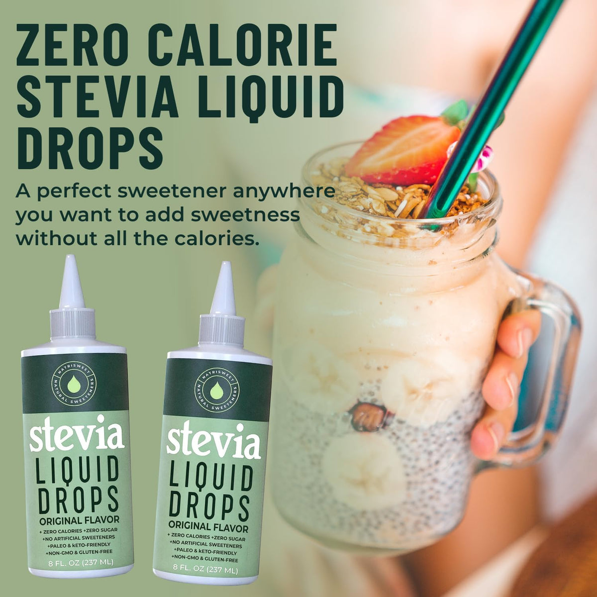 Étiquette de la bouteille de stevia liquide NatriSweet