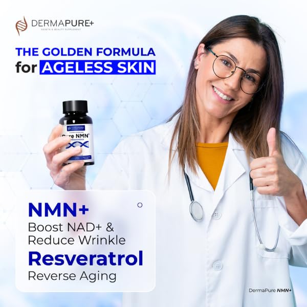 Étiquette de la bouteille HVSun DermaPure+ NMN+