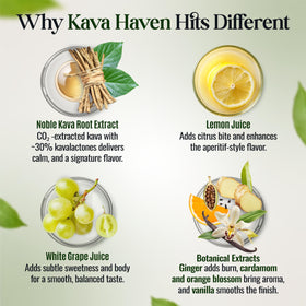 Étiquette de la bouteille Kava Haven Spirit Non Alcoolisé