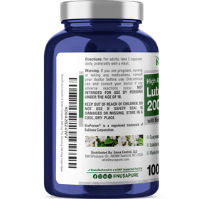 Étiquette de la bouteille NusaPure Luteolin et Rutin 200mg