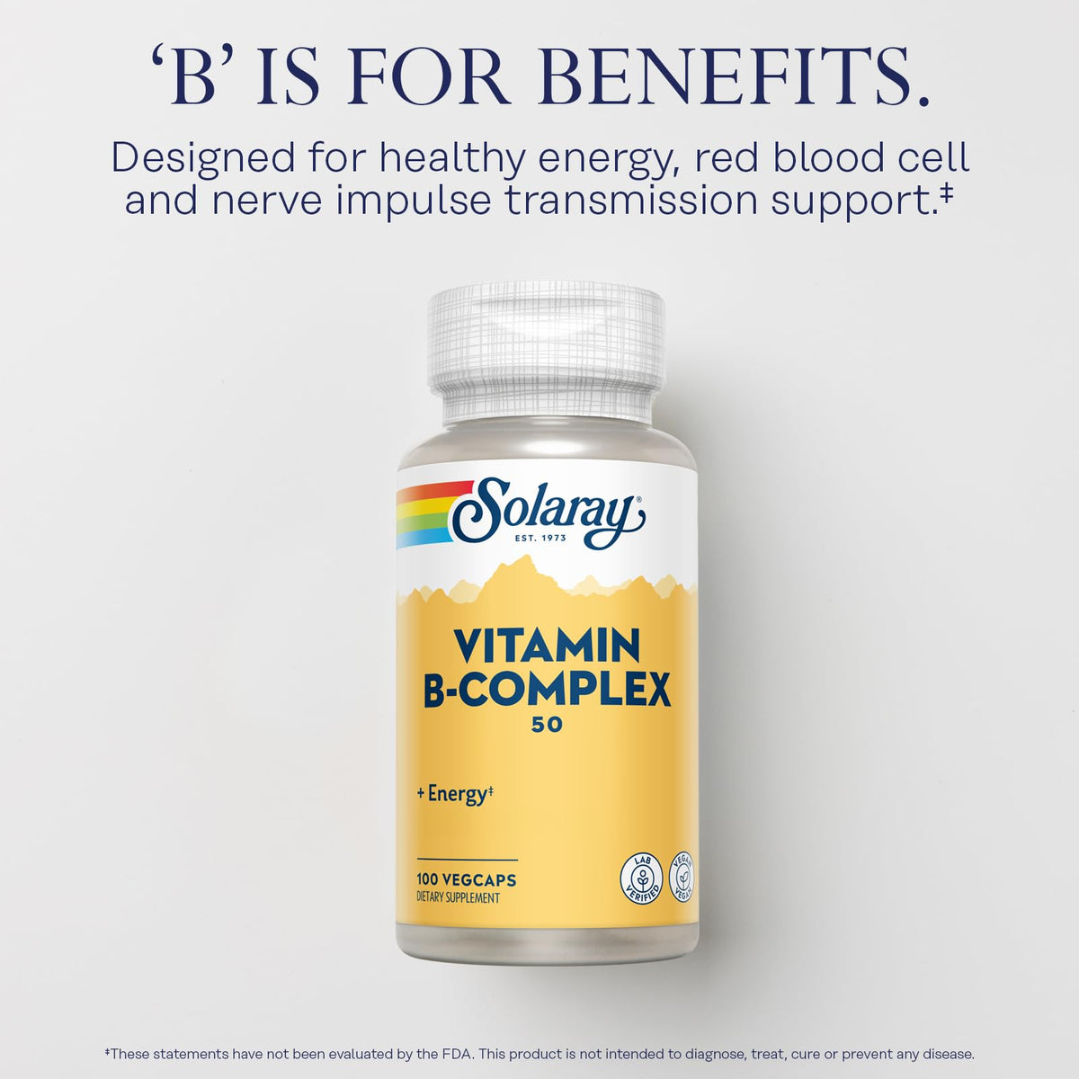 Étiquette de la bouteille SOLARAY Complexe de Vitamines B 50 mg