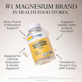 Étiquette de la bouteille SOLARAY Magnésium Glycinate 350 mg