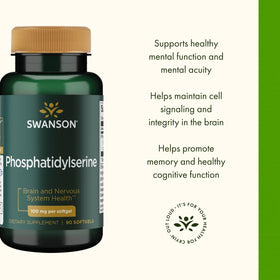 Étiquette de la bouteille Swanson Ultra Phosphatidylserine 100 mg
