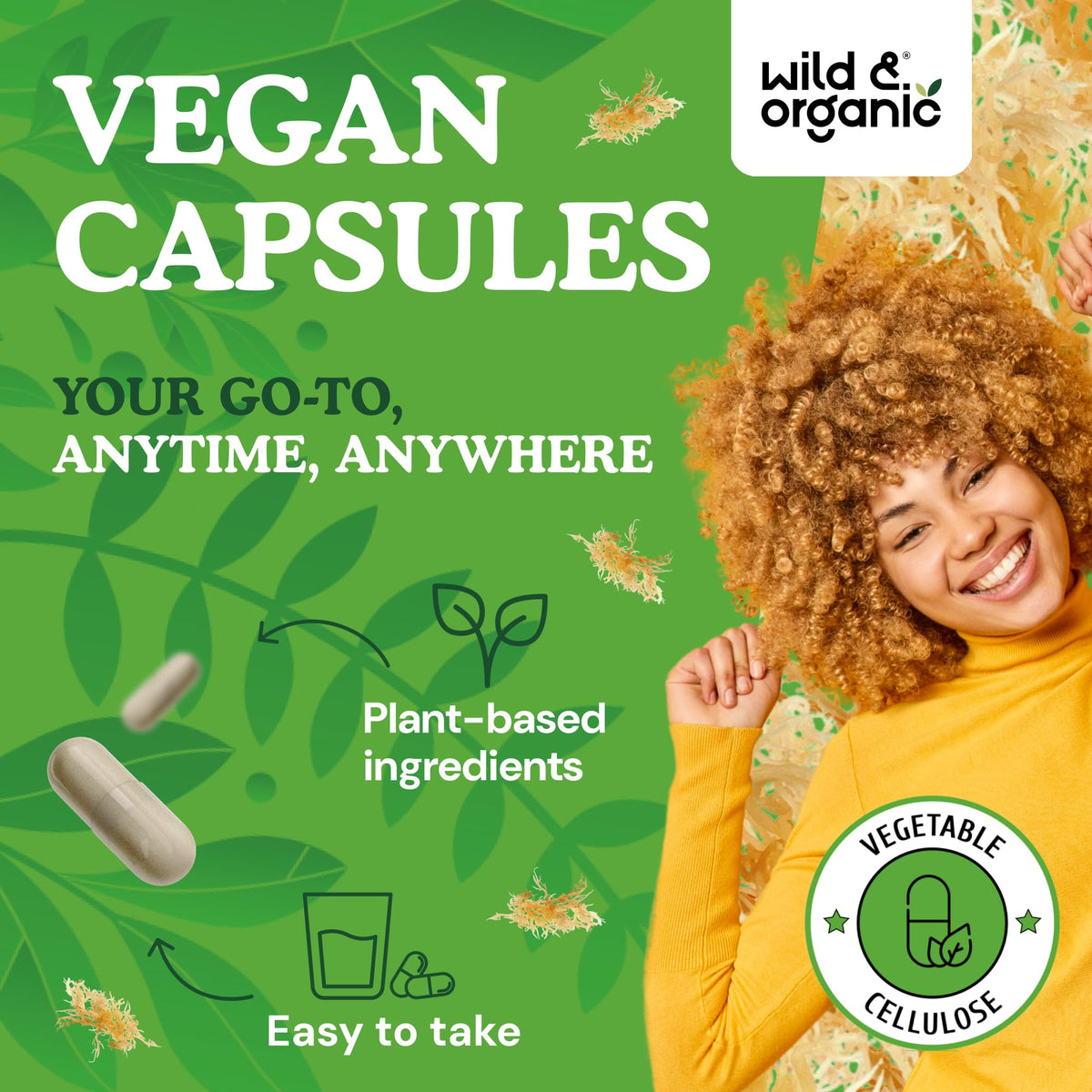 Étiquette de la bouteille Wild & Organic algues maritimes