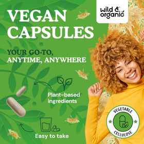 Étiquette de la bouteille Wild & Organic algues maritimes