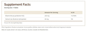 Étiquette de la bouteille Windmill Vitamine B-6 250 mg