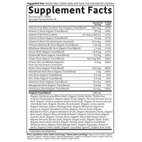 Étiquette de la Multivitamine Bio Garden of Life montrant les certifications