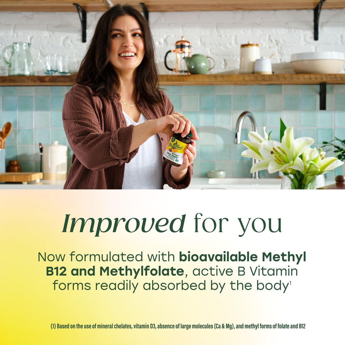 Étiquette de la multivitamine MegaFood avec informations nutritionnelles