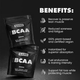 Étiquette de la poudre BCAA GAINS IN BULK