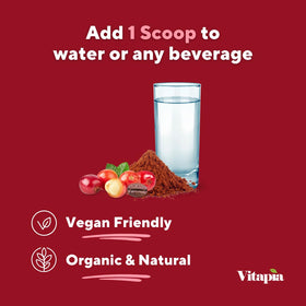 Étiquette de la poudre de fruit de café Vitapia