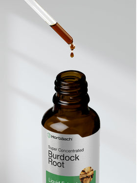 Étiquette de la tincture de racine de bardane Horbäach montrant les ingrédients