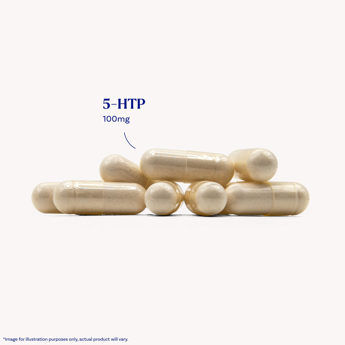 Étiquette de Natrol 5-HTP 100 mg avec dosage