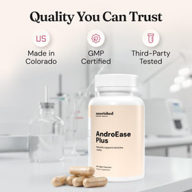 Étiquette de Nourished AndroEase Plus montrant les ingrédients