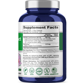 Étiquette de NusaPure Feuille de Banaba 150mg avec informations nutritionnelles