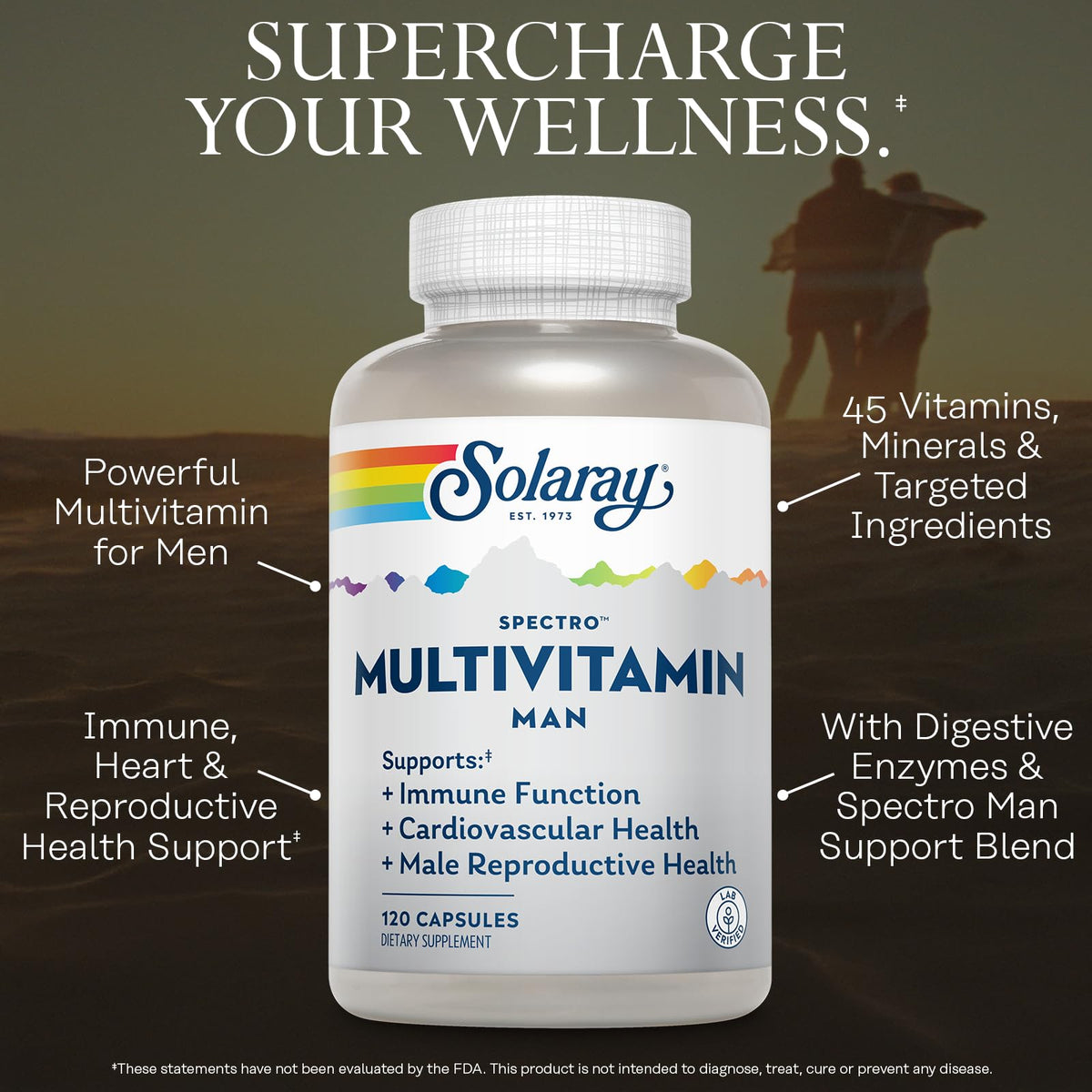 Étiquette de SOLARAY Spectro Energy Multivitamin avec ingrédients