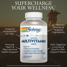 Étiquette de SOLARAY Spectro Energy Multivitamin avec ingrédients