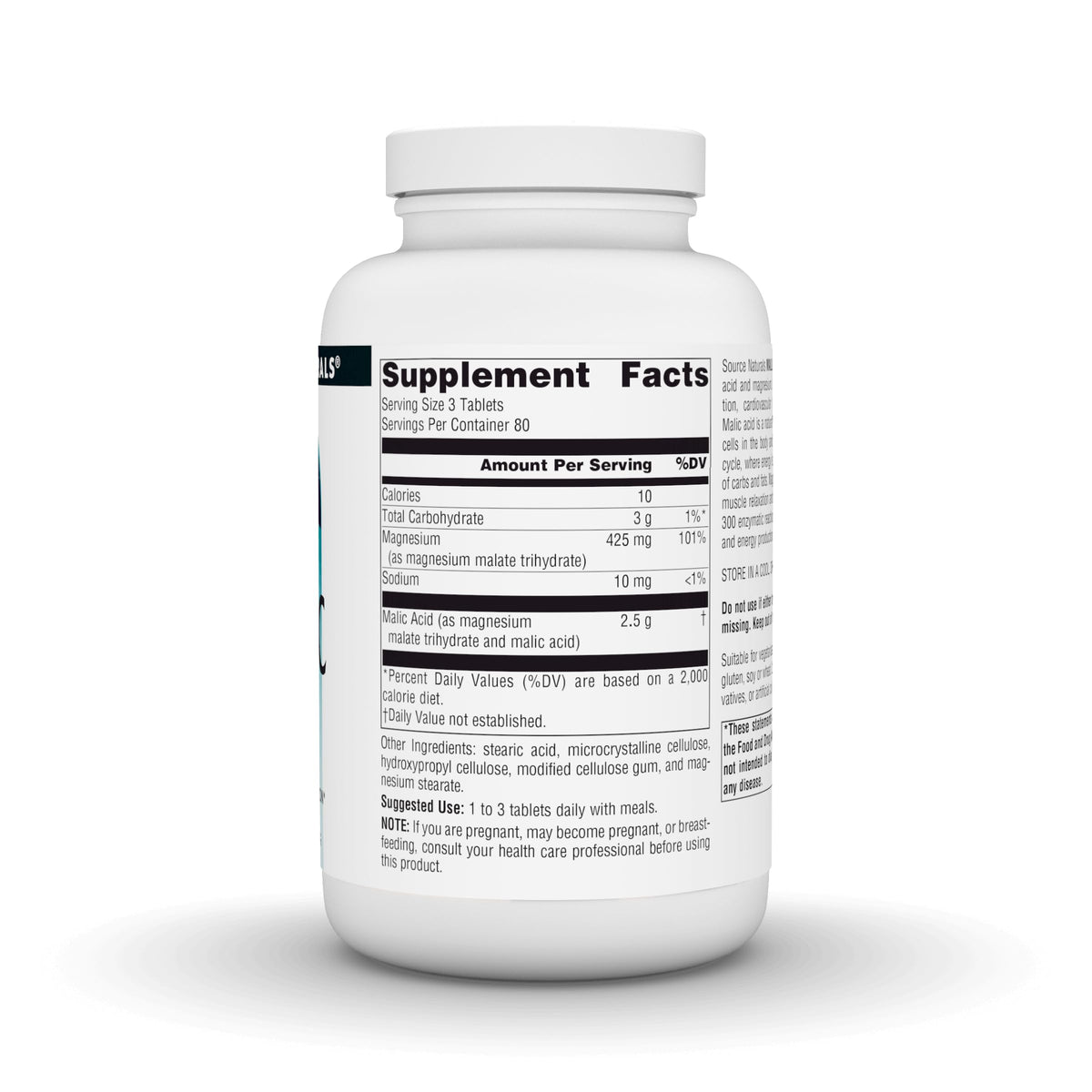 Étiquette de Source Naturals Acide Malique 2 500 mg