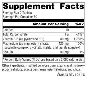 Étiquette de Source Naturals Ultra-Mag montrant les ingrédients et les spécifications