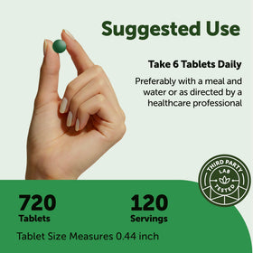 Étiquette de Spiruline Bio Micro Ingredients avec spécifications