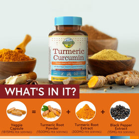 Étiquette de Terranics Curcuma 1800mg avec ingrédients