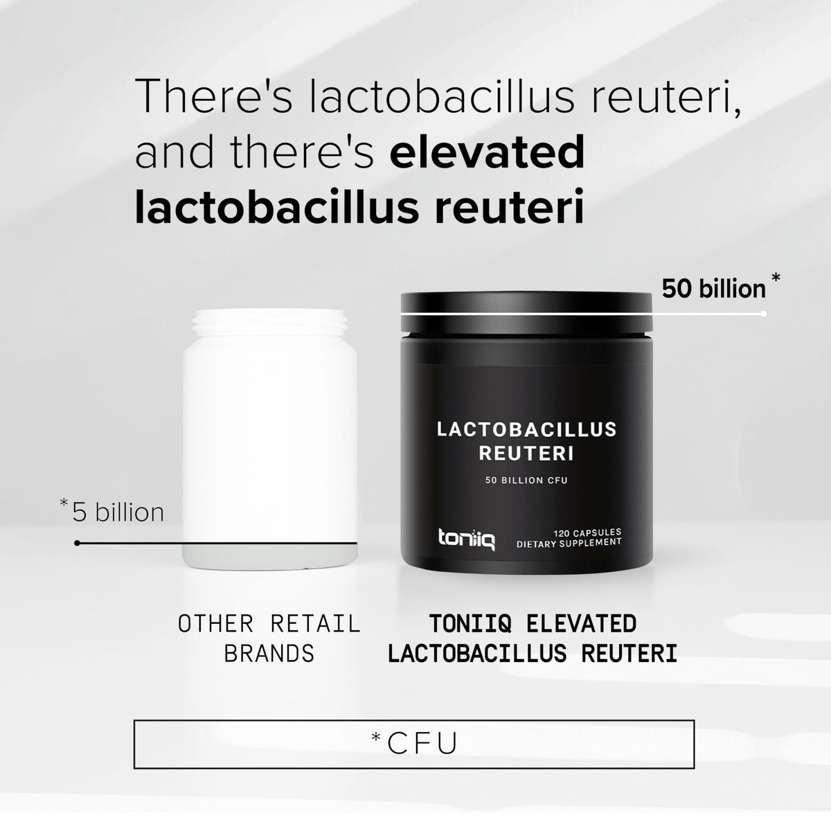 Étiquette de Toniiq Probiotique Lactobacillus Reuteri avec informations nutritionnelles
