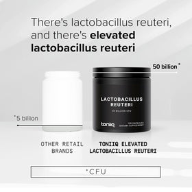 Étiquette de Toniiq Probiotique Lactobacillus Reuteri avec informations nutritionnelles