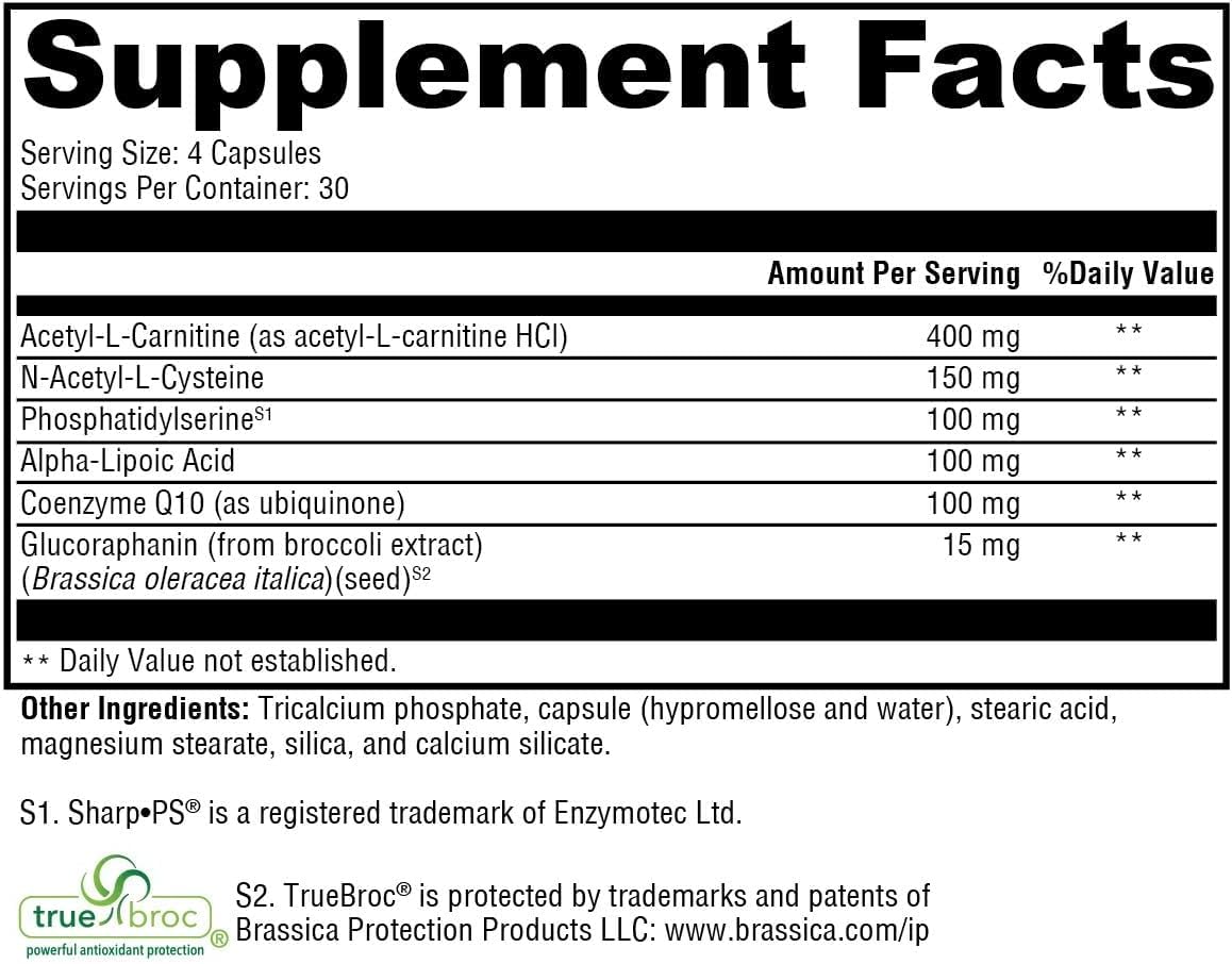 Étiquette de XYMOGEN NeuroActives BrainSustain 120 Capsules