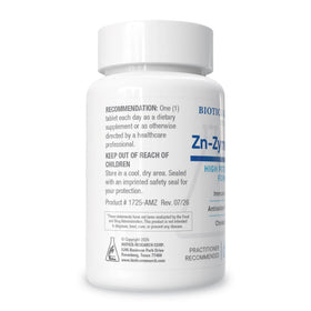 Étiquette de Zn-Zyme Forte avec dosage de 25mg de zinc
