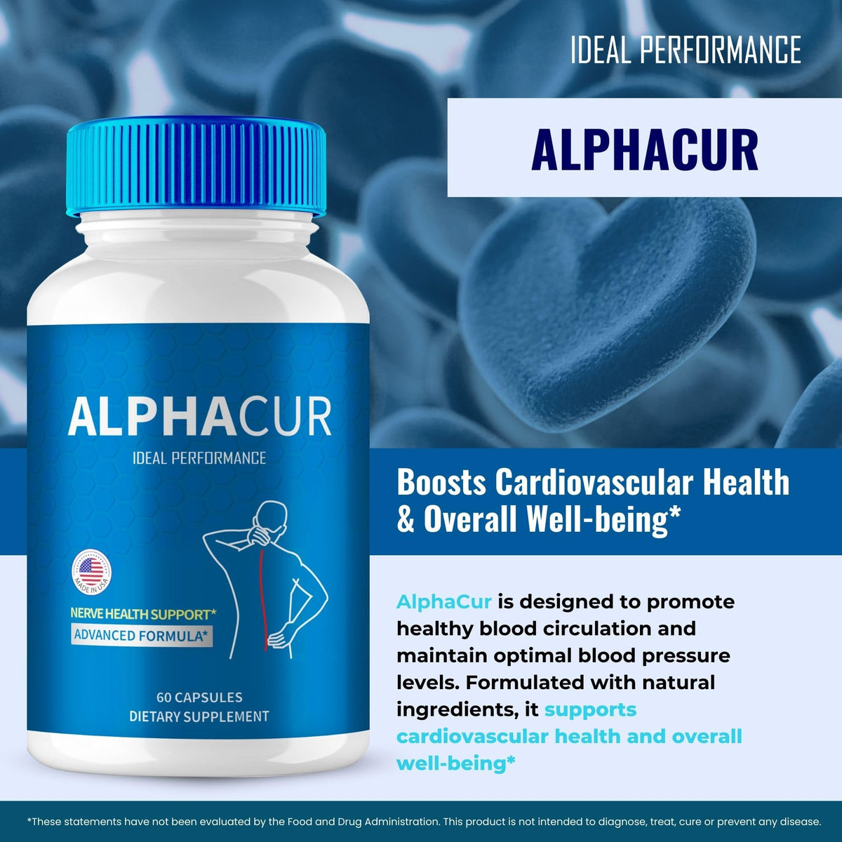 Étiquette des capsules AlphaCur affichant les ingrédients
