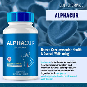Étiquette des capsules AlphaCur affichant les ingrédients