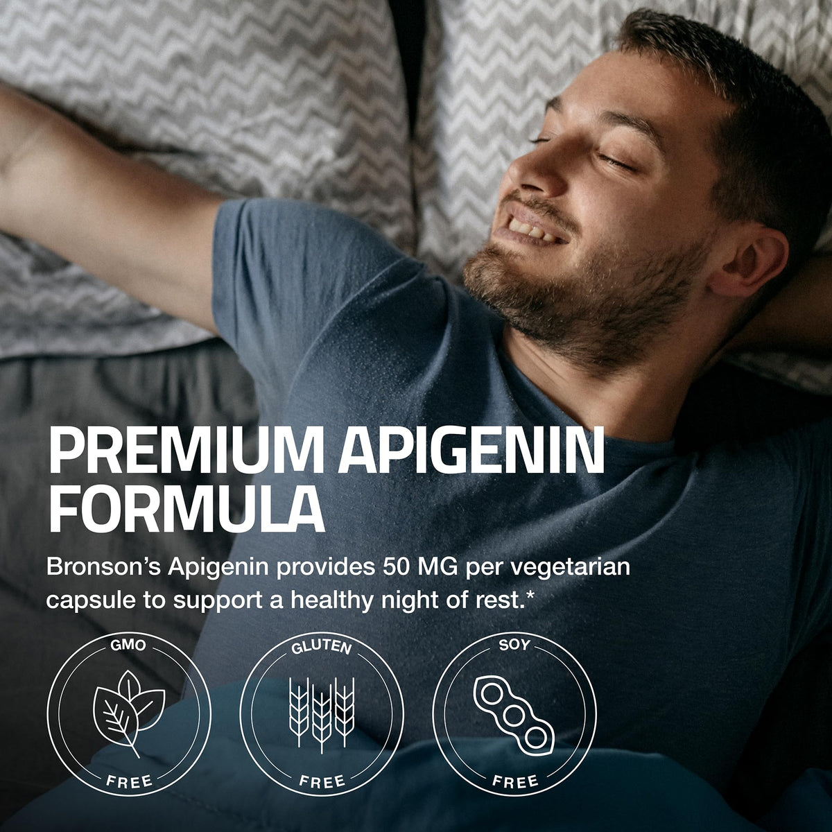 Étiquette des capsules Bronson Apigenin 50mg