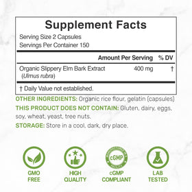 Étiquette des capsules d'orme glissant DEAL SUPPLEMENT
