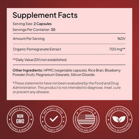Étiquette des capsules de grenade bio Alevia 700mg