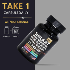 Étiquette des capsules de Shilajit DCRWVCTON avec dosage