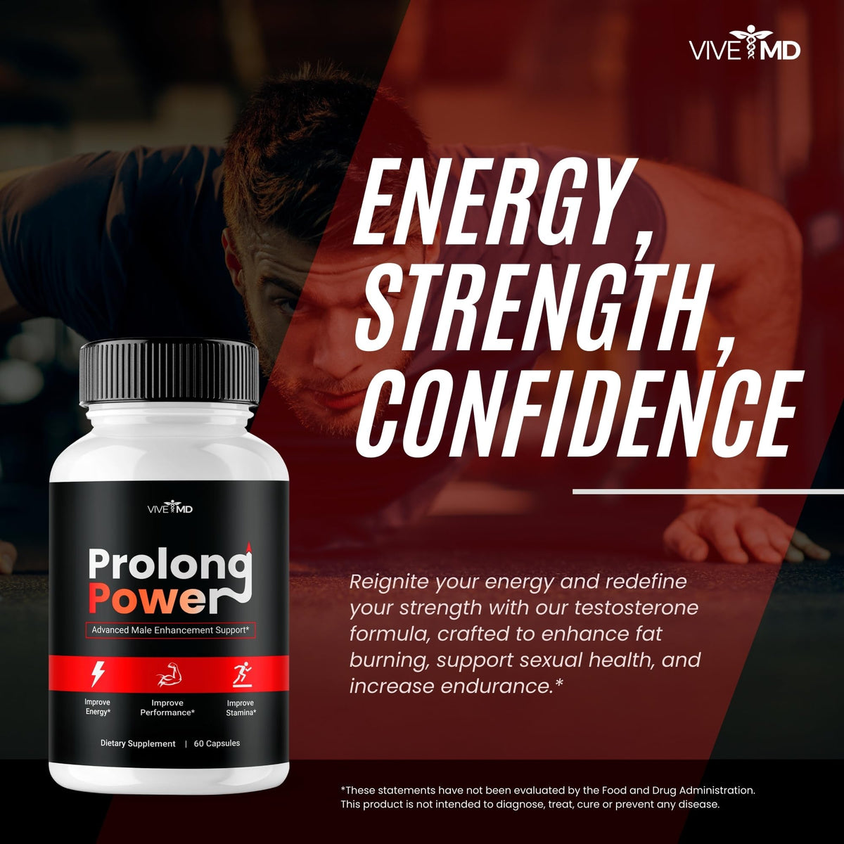 Étiquette des capsules Prolong Power Wellnessesity avec spécifications