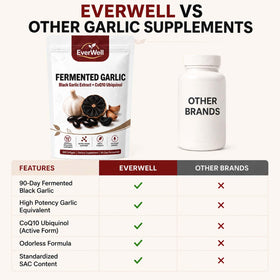 Étiquette des gélules d'Ail Noir Fermenté d'Everwell Co.