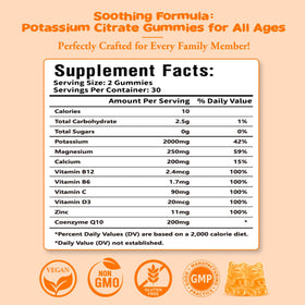Étiquette des gélules de citrate de potassium Sijigood avec ingrédients