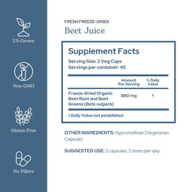 Étiquette des Gélules de Jus de Betterave Bio ECLECTIC INSTITUTE
