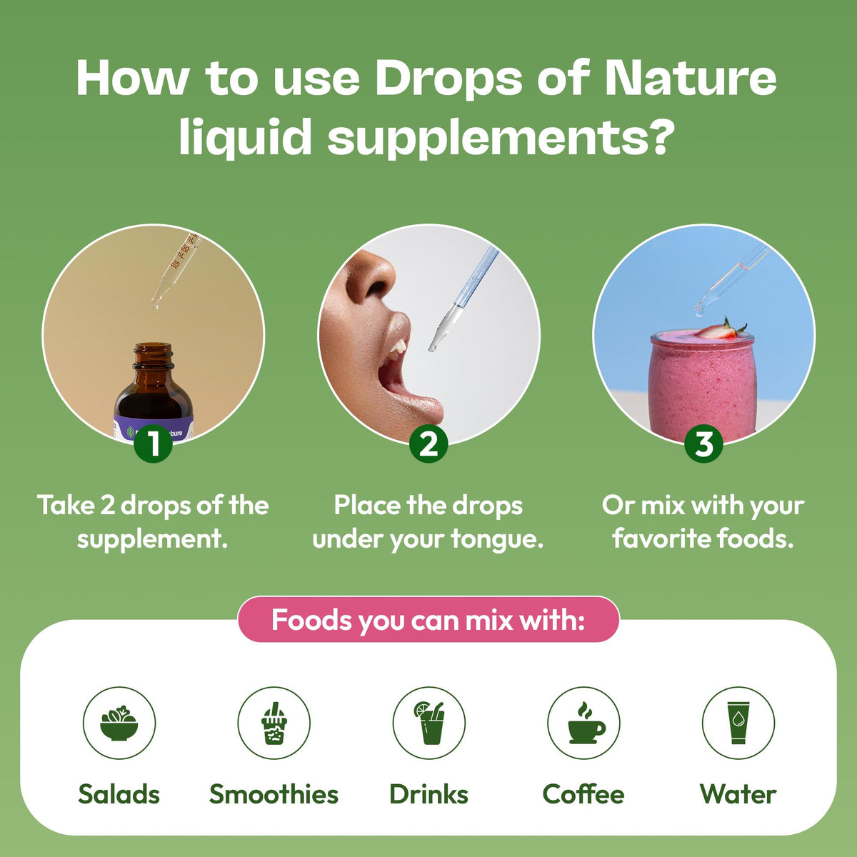 Étiquette des gouttes d'Inositol & Choline de Drops Of Nature