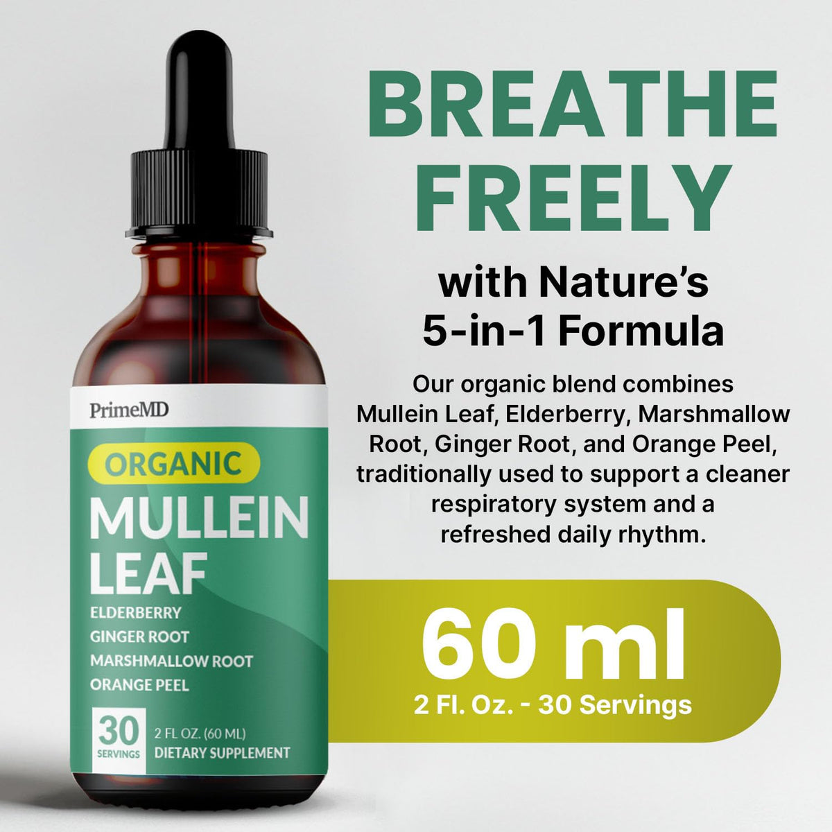 Étiquette des gouttes de Mullein 5-en-1 PrimeMD