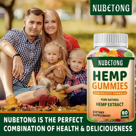 Étiquette des gummies au chanvre Nubetong avec informations nutritionnelles