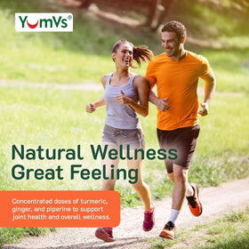 Étiquette des gummies au curcuma et gingembre de YUM-V'S