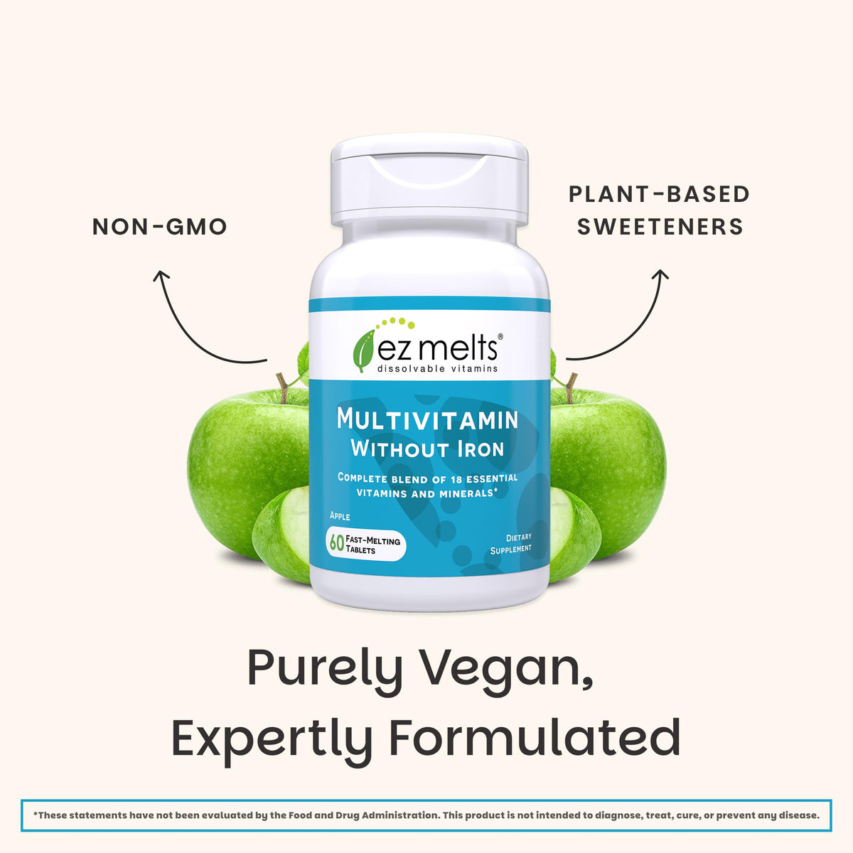 Étiquette des ingrédients de EZ Melts Multivitamine