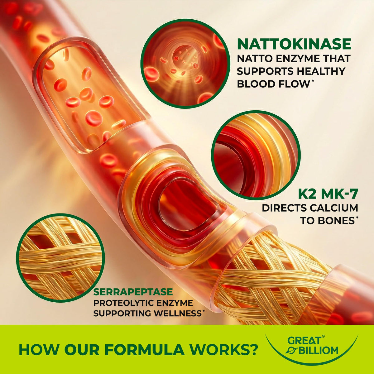 Étiquette des ingrédients de GREAT BILLIOM Nattokinase 10800 FU