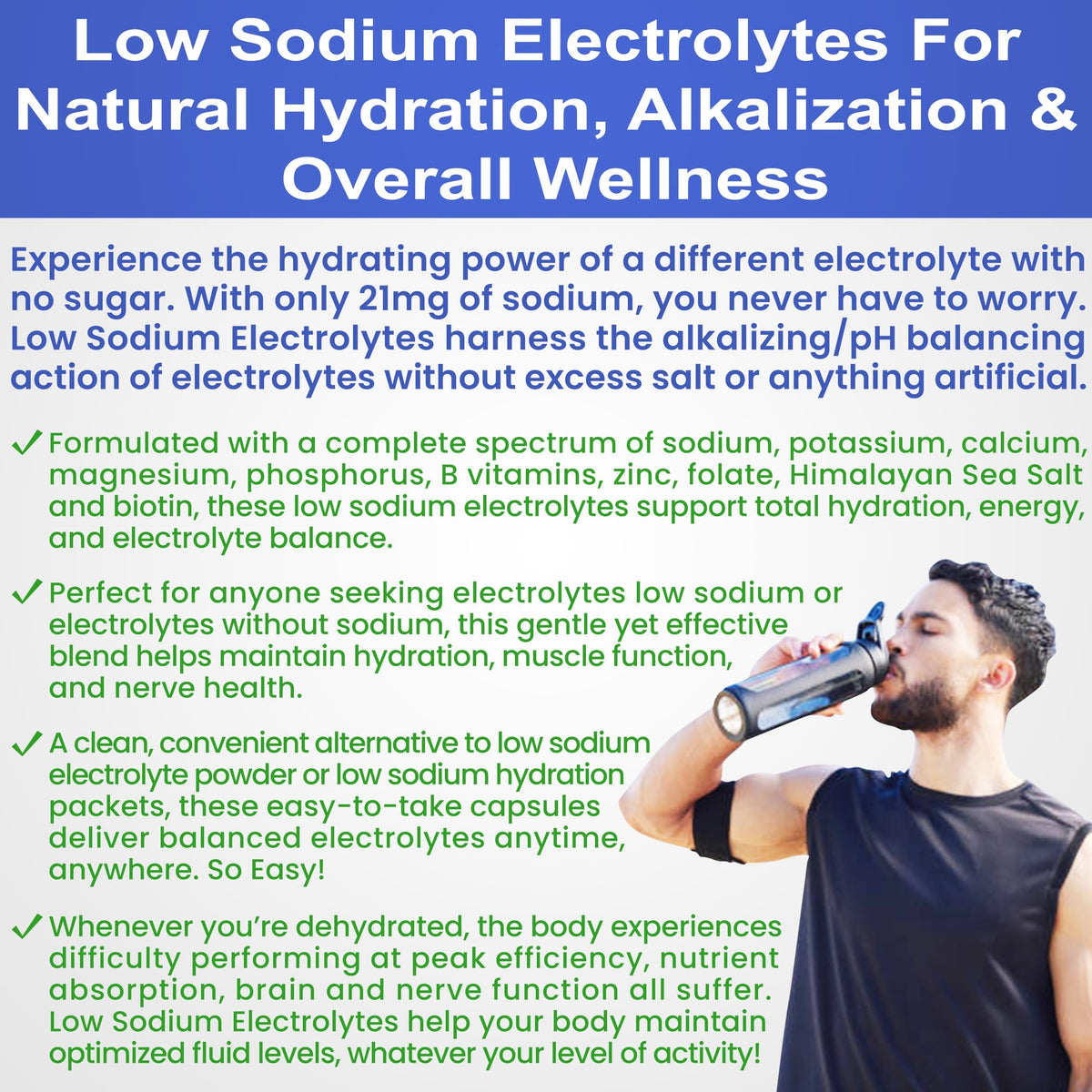 Étiquette des ingrédients des capsules d'électrolytes Kidney Restore