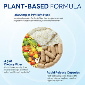 Étiquette des ingrédients des capsules de psyllium Vitamin World