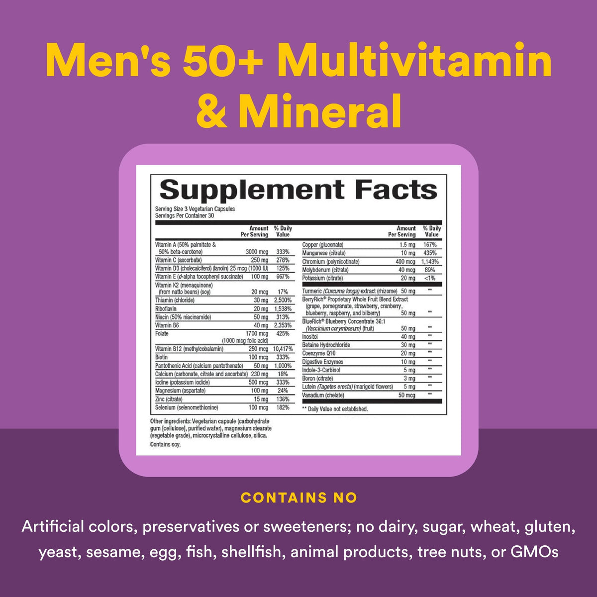 Étiquette des Multivitamines Femme 50+ Natural Factors