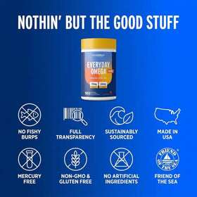 Étiquette des Omega Minis Oceanblue avec informations nutritionnelles