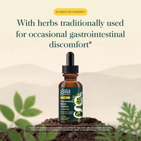 Étiquette détaillée du flacon Gaia Herbs Suprême Noix de Black Walnut