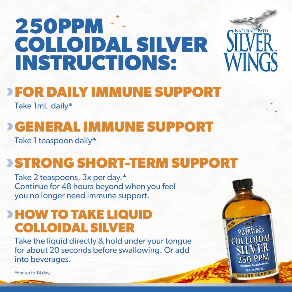 Étiquette du Colloidal Silver 250ppm Natural Path Silver Wings